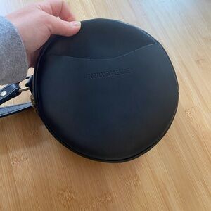 Portland Leather Small Circle Crossbody Black Purse Bag